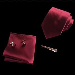 Elegant Red  Tie Set